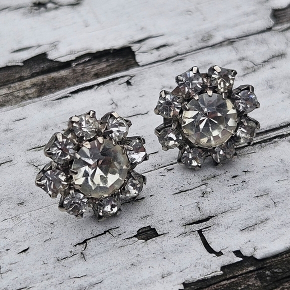 Vintage Rhinestone Earrings - Picture 9 of 9